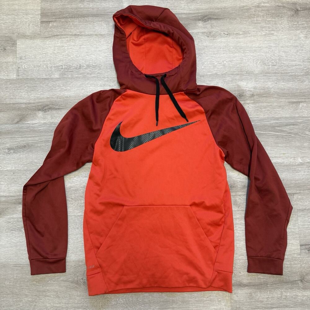 Nike Dri-Fit Pullover Hoodie Red Maroon Men's Small